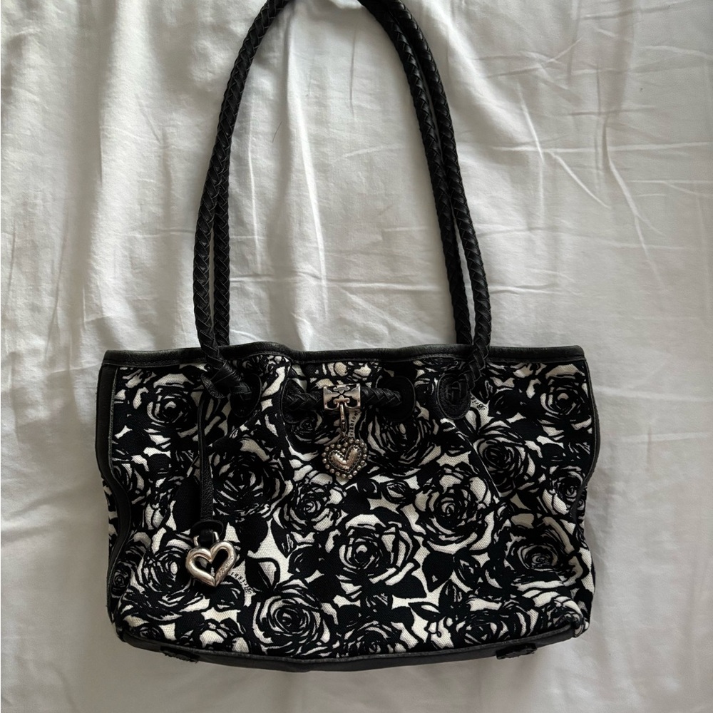 Vintage Floral Purse with Silver Charms